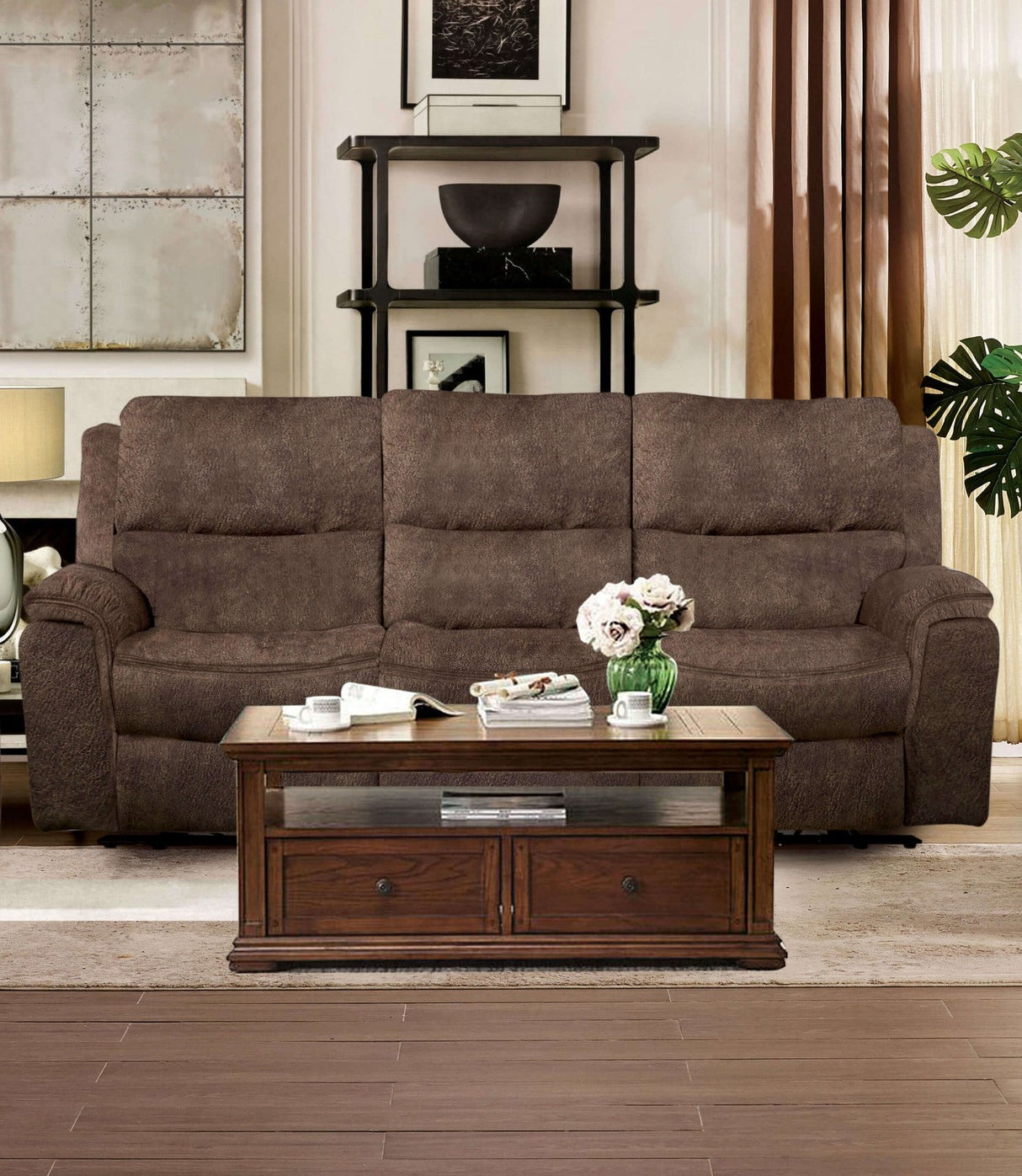 Henricus Dark Brown Sofa & Loveseat by Furniture of America at Eve Furniture