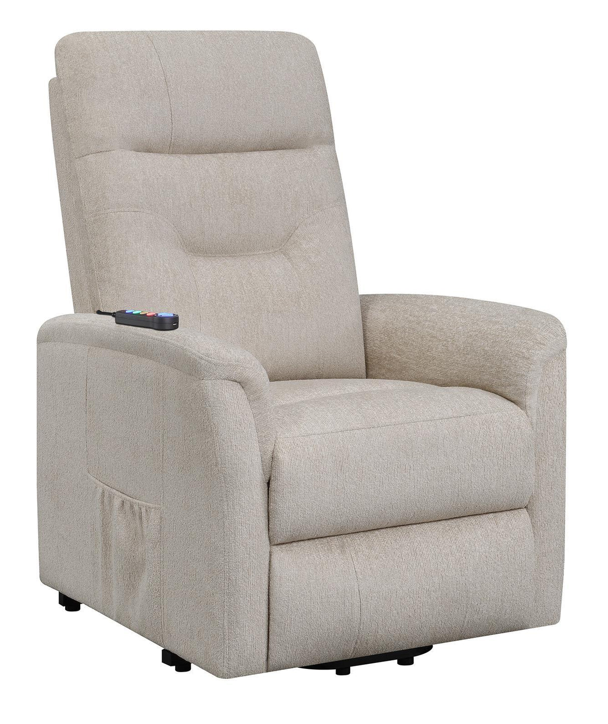 Henrietta Beige Power Lift Recliner with Storage Pocket by Coaster at Eve Furniture