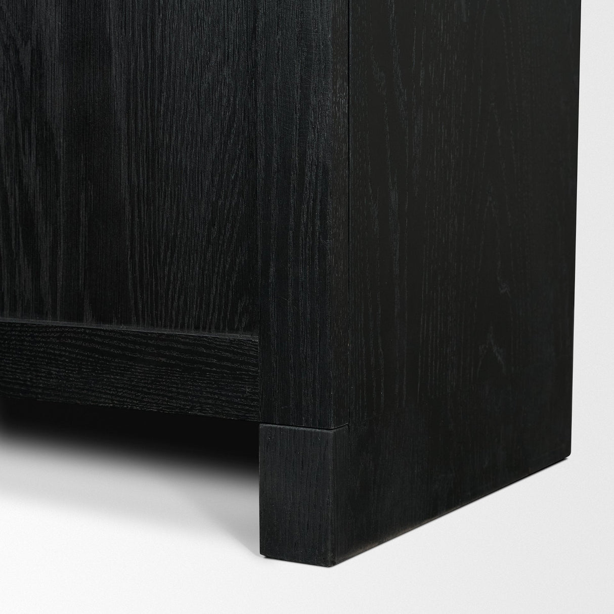 Henry Black & Light Brown Oak Wood w/ Glass Doors Curio Cabinet by Mercana at Eve Furniture