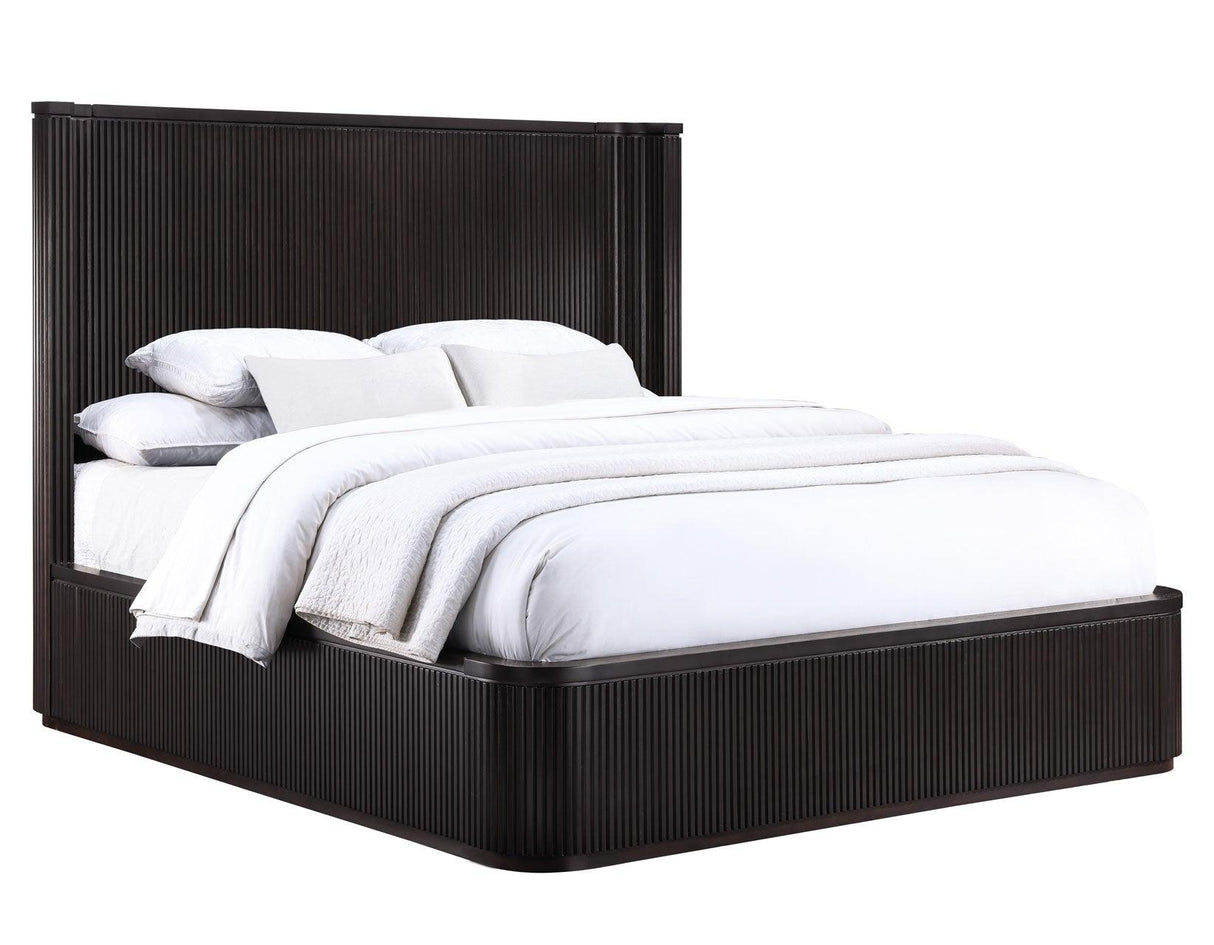 Henry Reeded King 4-Piece Bedroom Set, Espresso Finish by Steve Silver at Eve Furniture