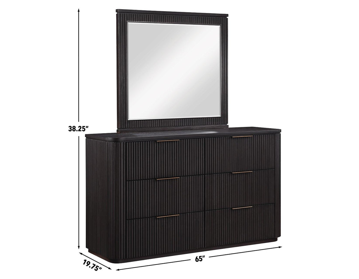 Henry Reeded King 4-Piece Bedroom Set, Espresso Finish by Steve Silver at Eve Furniture