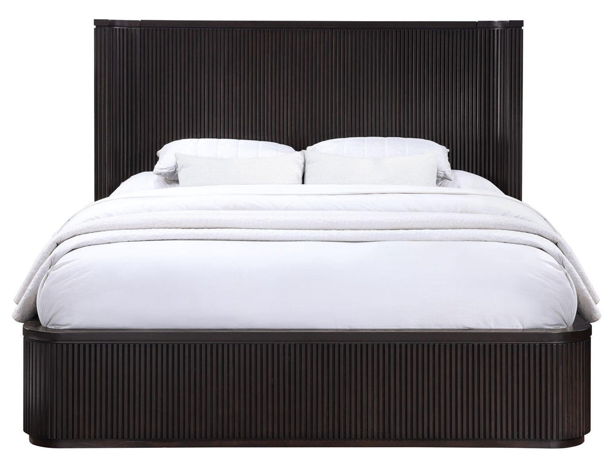 Henry Reeded King Bed, Espresso Finish by Steve Silver at Eve Furniture