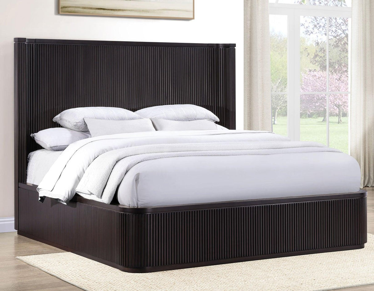 Henry Reeded Queen 4-Piece Bedroom Set, Espresso Finish by Steve Silver at Eve Furniture