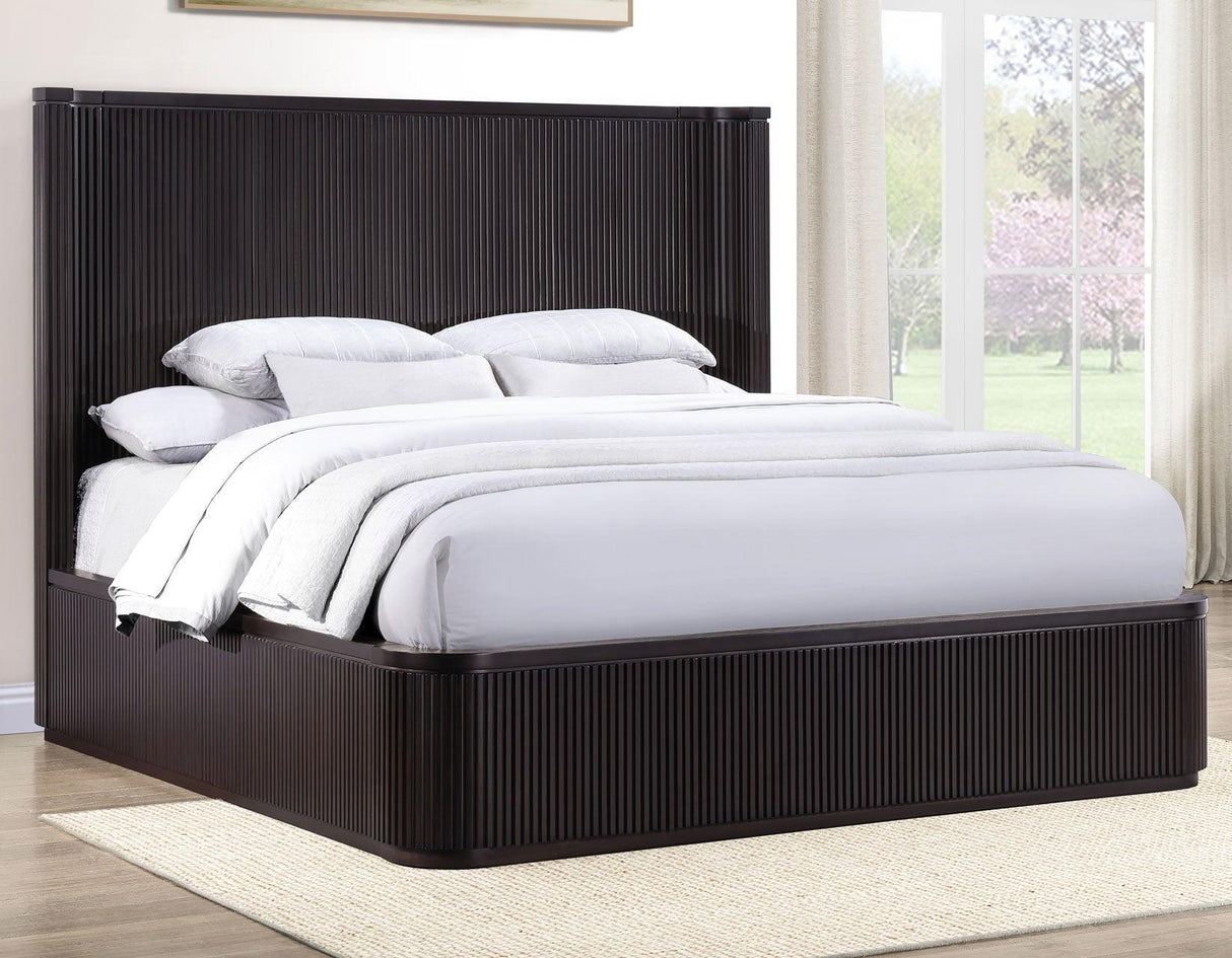 Henry Reeded Queen Bed, Espresso Finish by Steve Silver at Eve Furniture