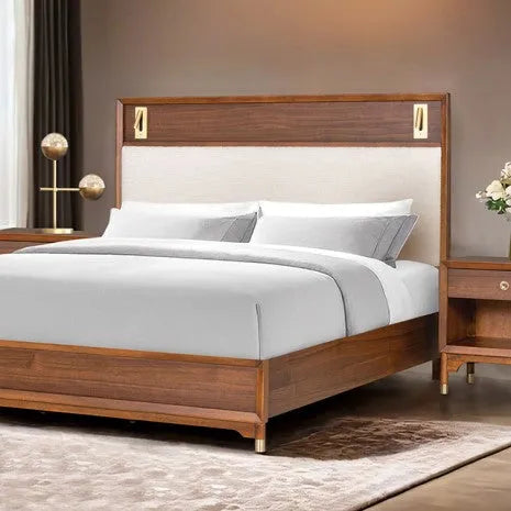 Hepburne Walnut 4-Piece Queen Bedroom Set by Furniture of America at Eve Furniture