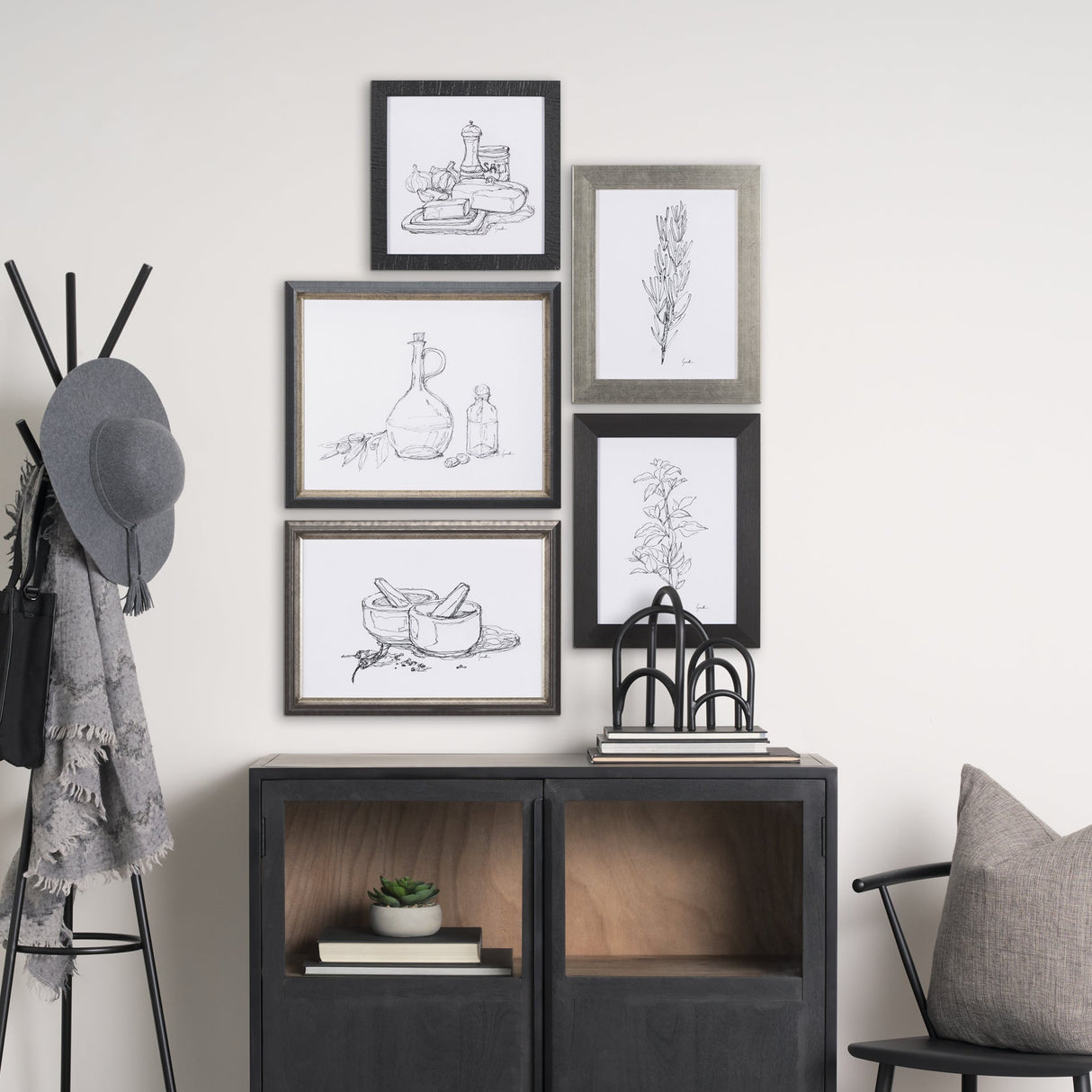 Herb Sketch I,II by Mercana Studio a Hand Embellished Textured Framed Art Print by Mercana at Eve Furniture