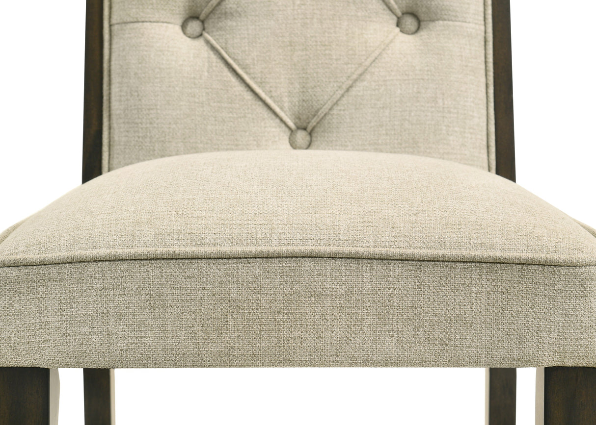 Herbert Espresso and Beige Dining Side Chair, Set of 2 by Crown Mark at Eve Furniture