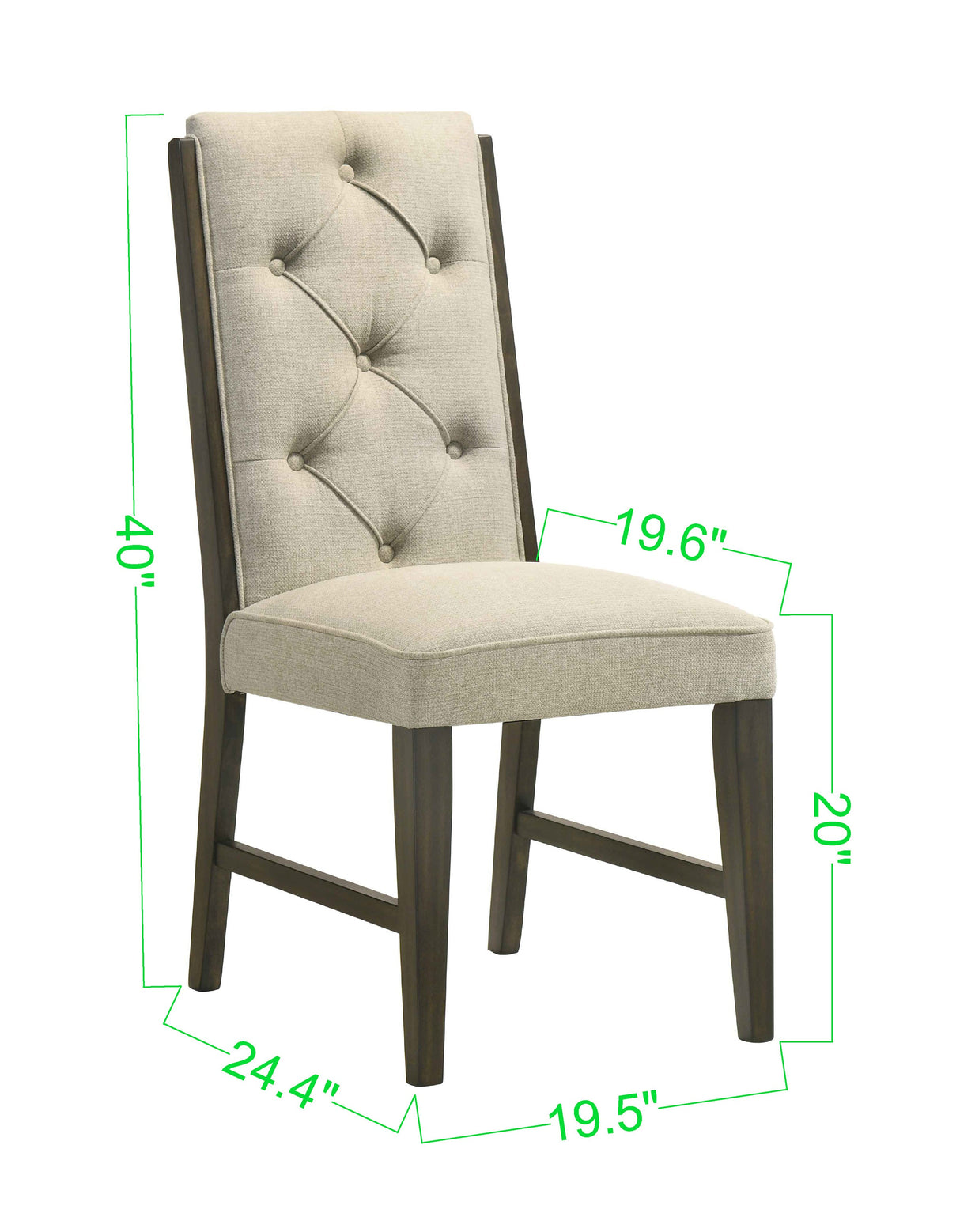 Herbert Espresso and Beige Dining Side Chair, Set of 2 by Crown Mark at Eve Furniture