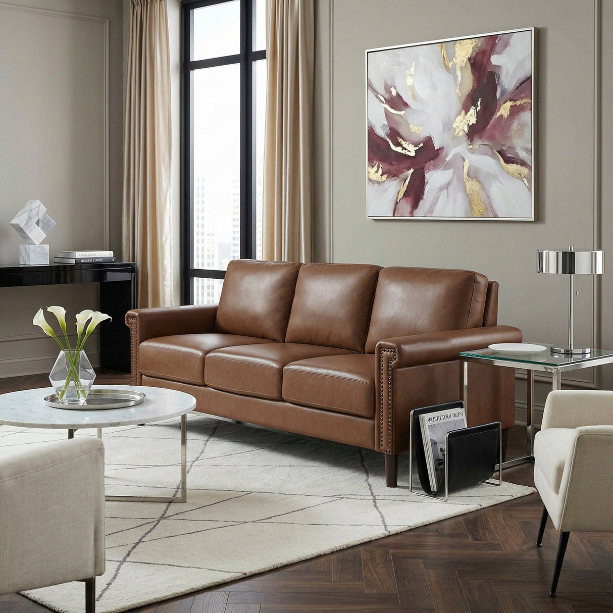 Heritage Chocolate Sofa by Homelegance at Eve Furniture