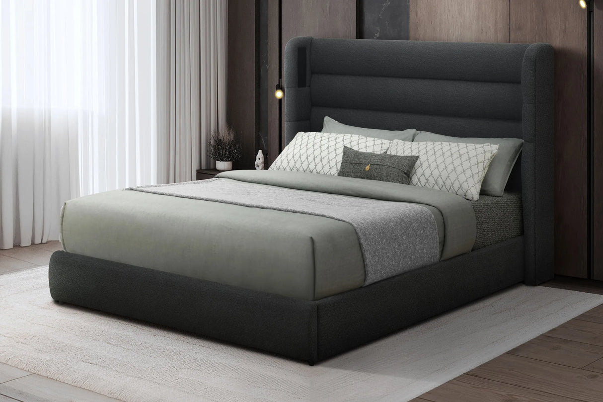 Hero Black King Platform Bed (w/ Bluetooth Speaker) by Happy Homes at Eve Furniture