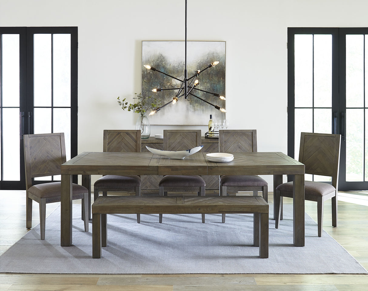 Herringbone Extension Table in Rustic Latte by Modus Furniture at Eve Furniture