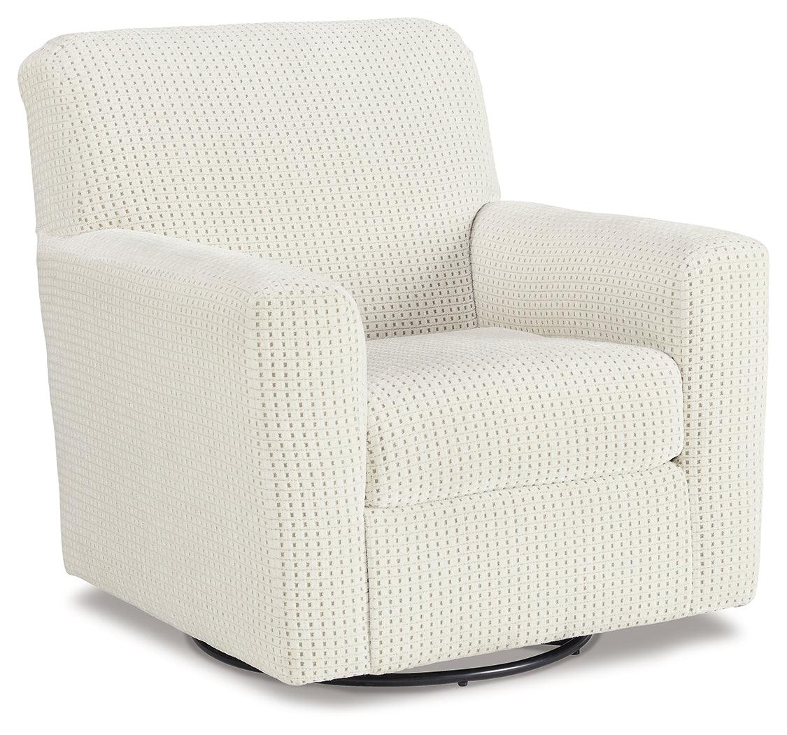 Herstow Ivory Swivel Glider Accent Chair by Ashley at Eve Furniture