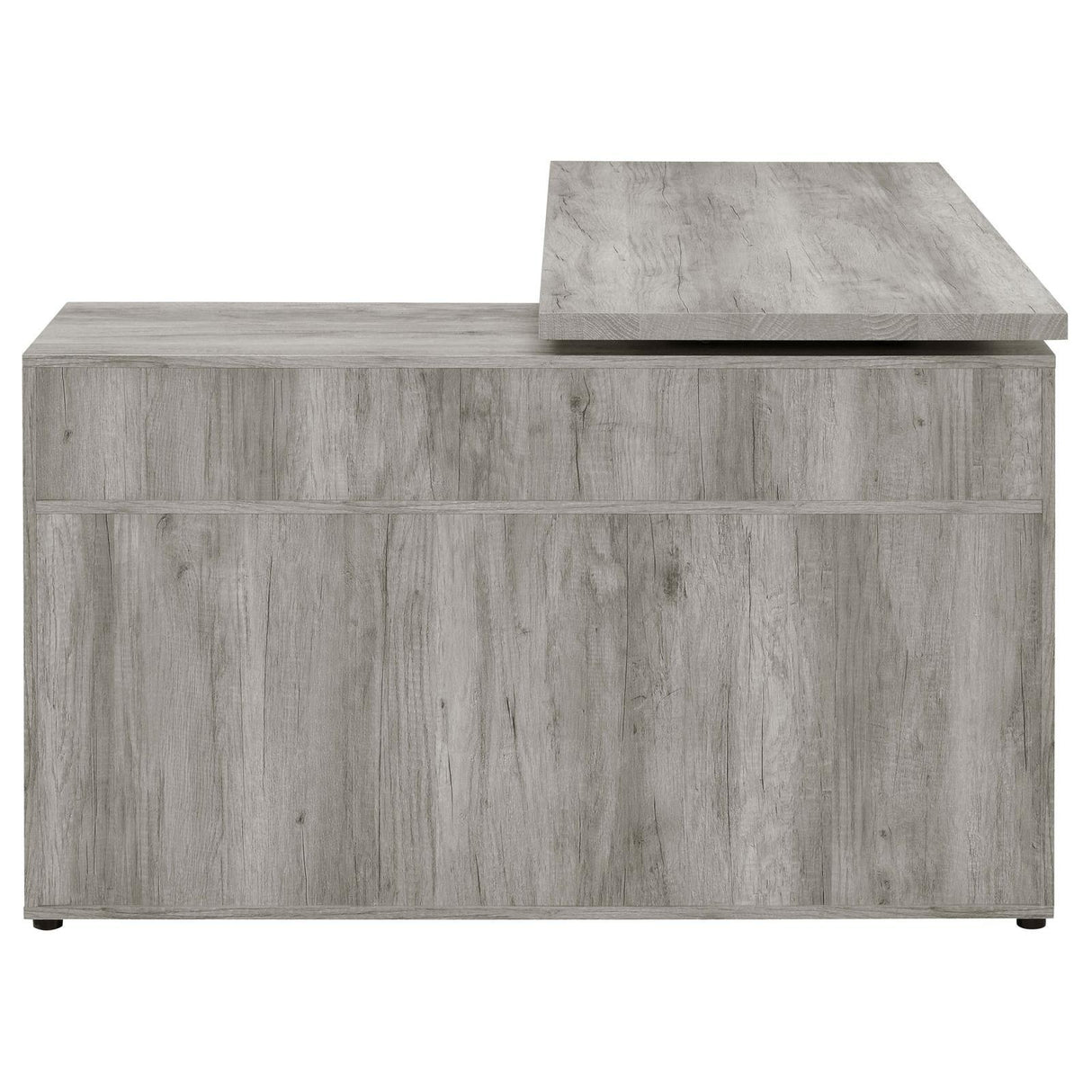 Hertford Gray Driftwood L-shape Office Desk with Storage by Coaster at Eve Furniture