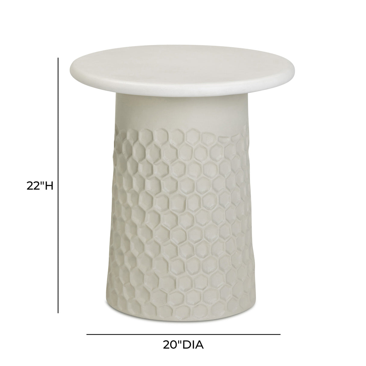 Hessa Indoor/Outdoor Concrete Chiseled Side Table by TOV Furniture at Eve Furniture