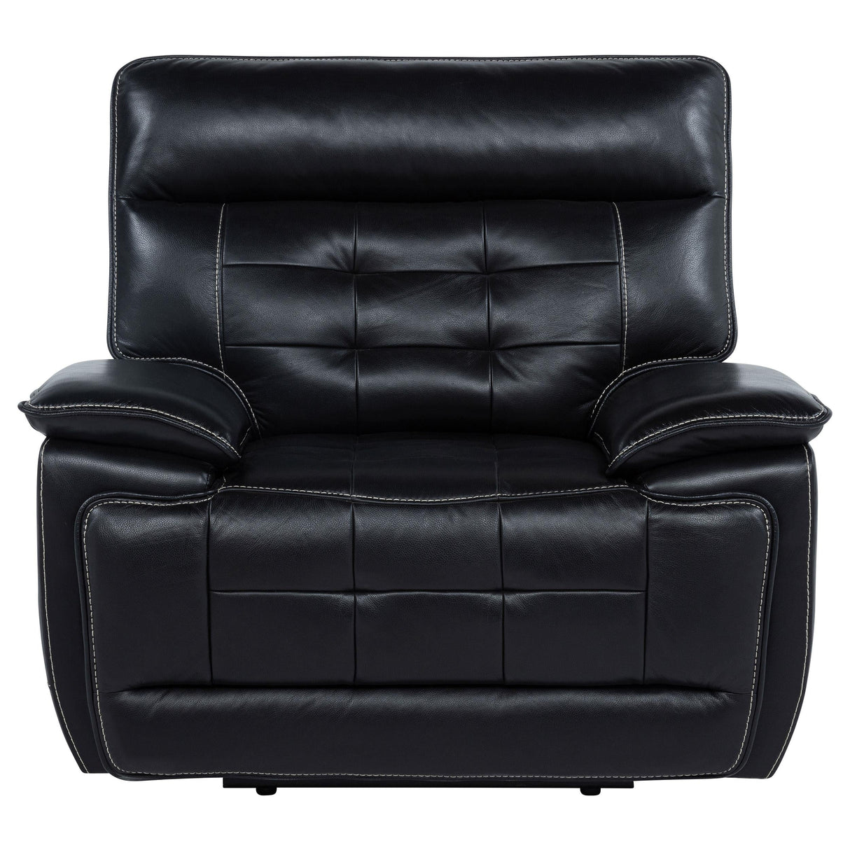 Hewitt Black Leather Upholstered Dual Power Recliner Chair by Coaster at Eve Furniture