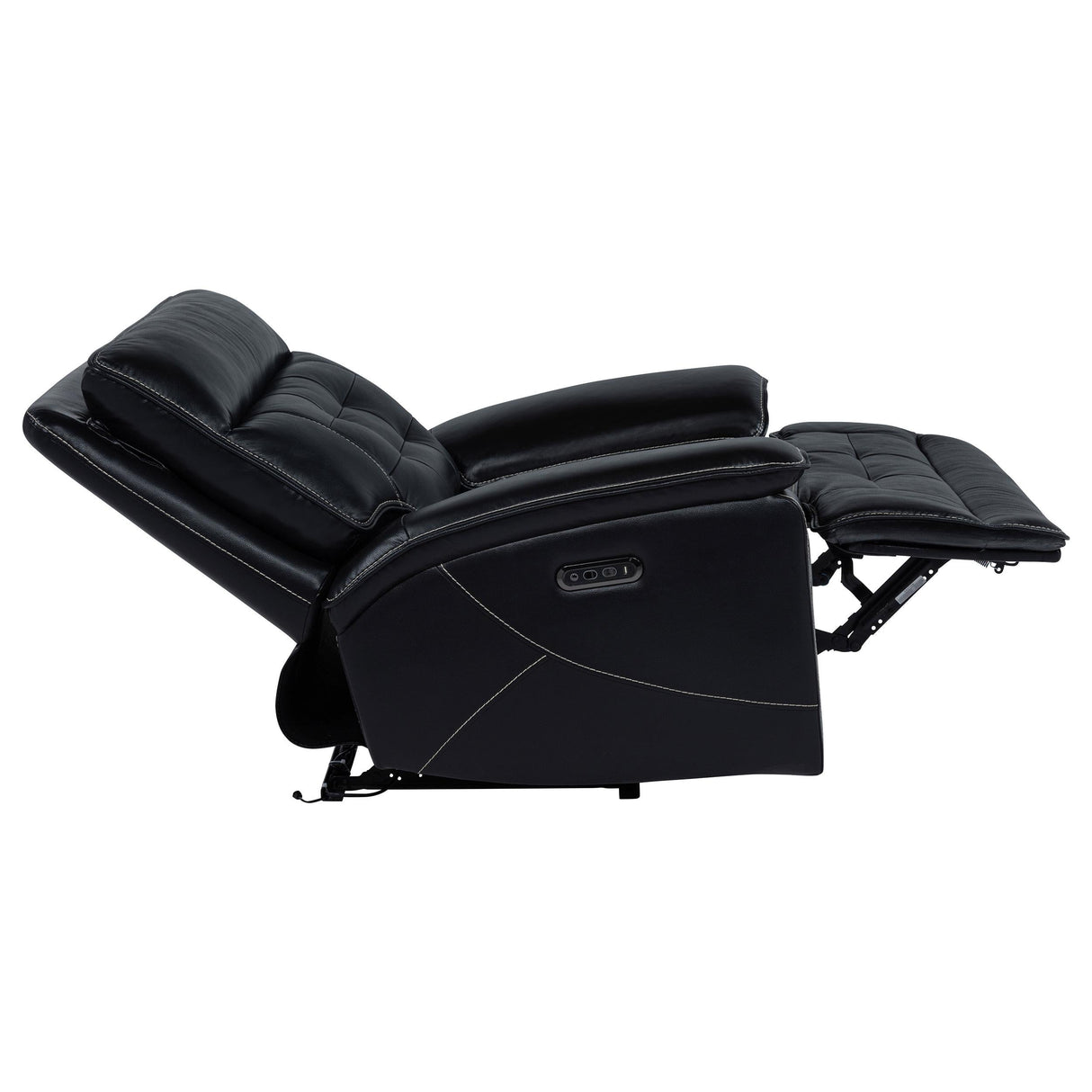 Hewitt Black Leather Upholstered Dual Power Recliner Chair by Coaster at Eve Furniture