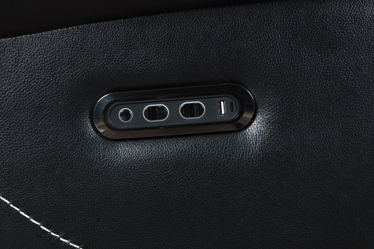 Hewitt Black Leather Upholstered Dual Power Recliner Chair by Coaster at Eve Furniture