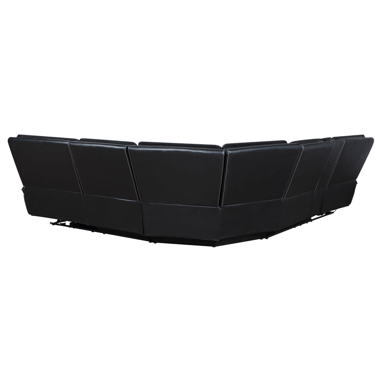 Hewitt Black Leather Upholstered Power Reclining Sectional by Coaster at Eve Furniture