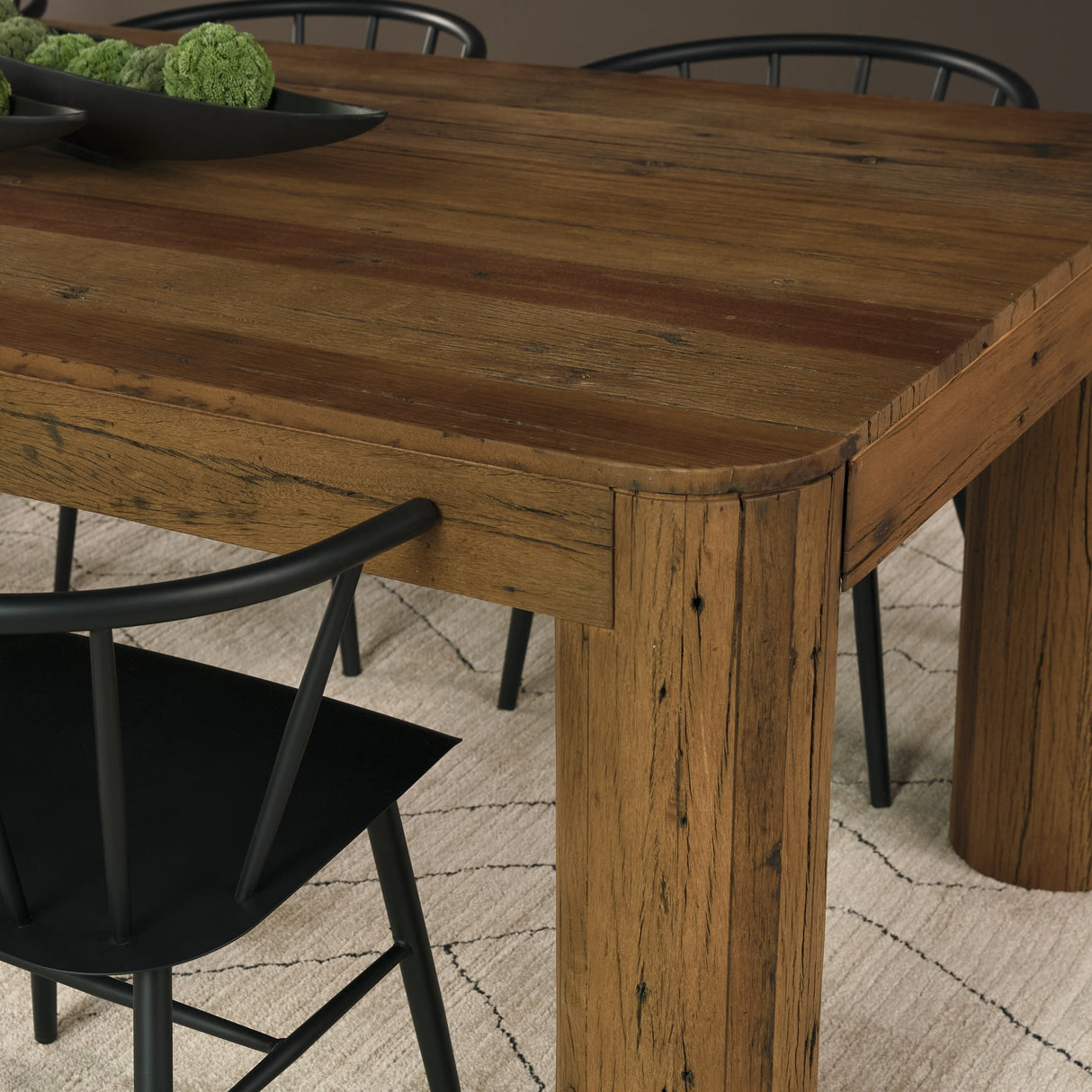 Hewitt 94" Rectangular Smooth Reclaimed Wood Dining Table by Mercana at Eve Furniture