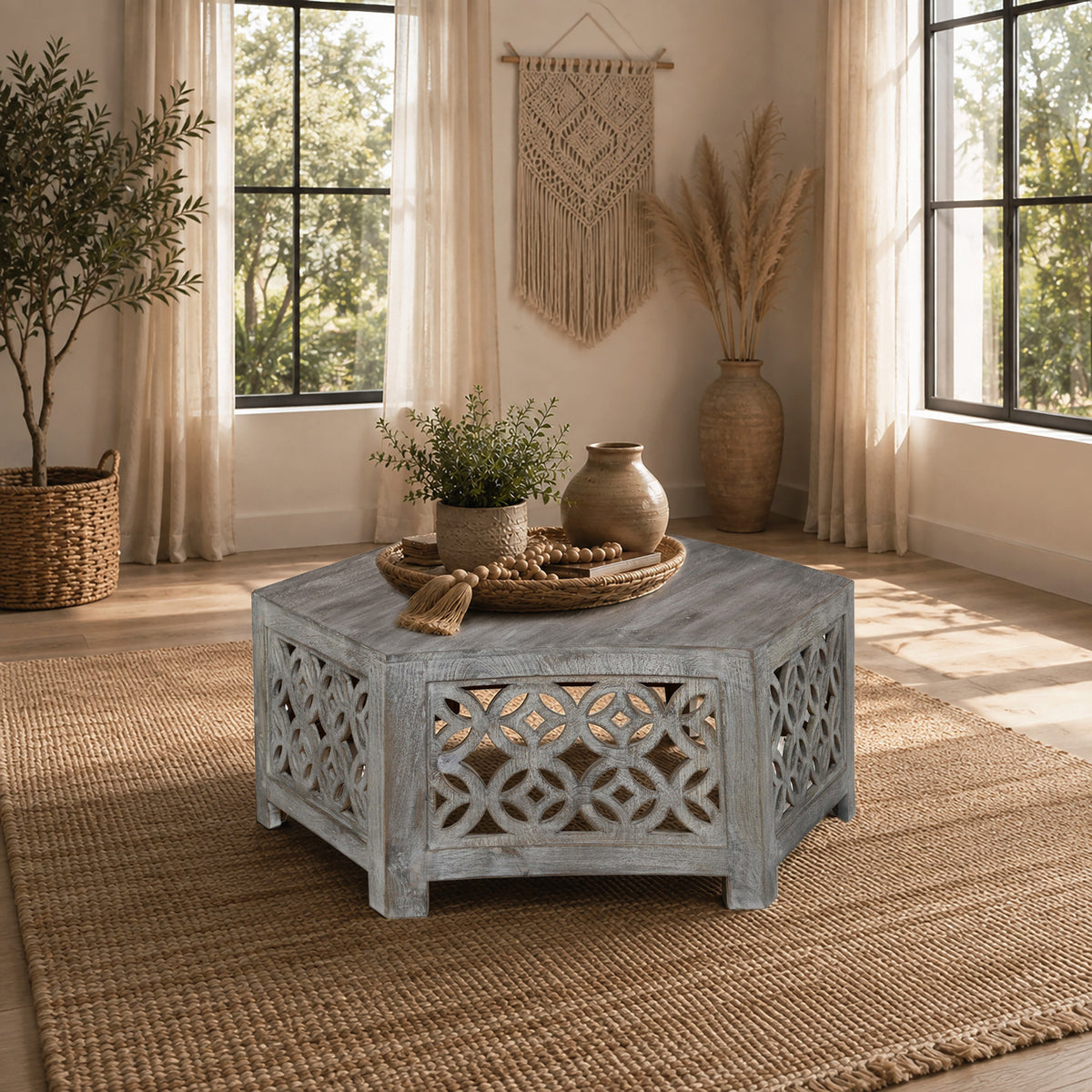 Hexagon Coffee Table by Classic Home at Eve Furniture