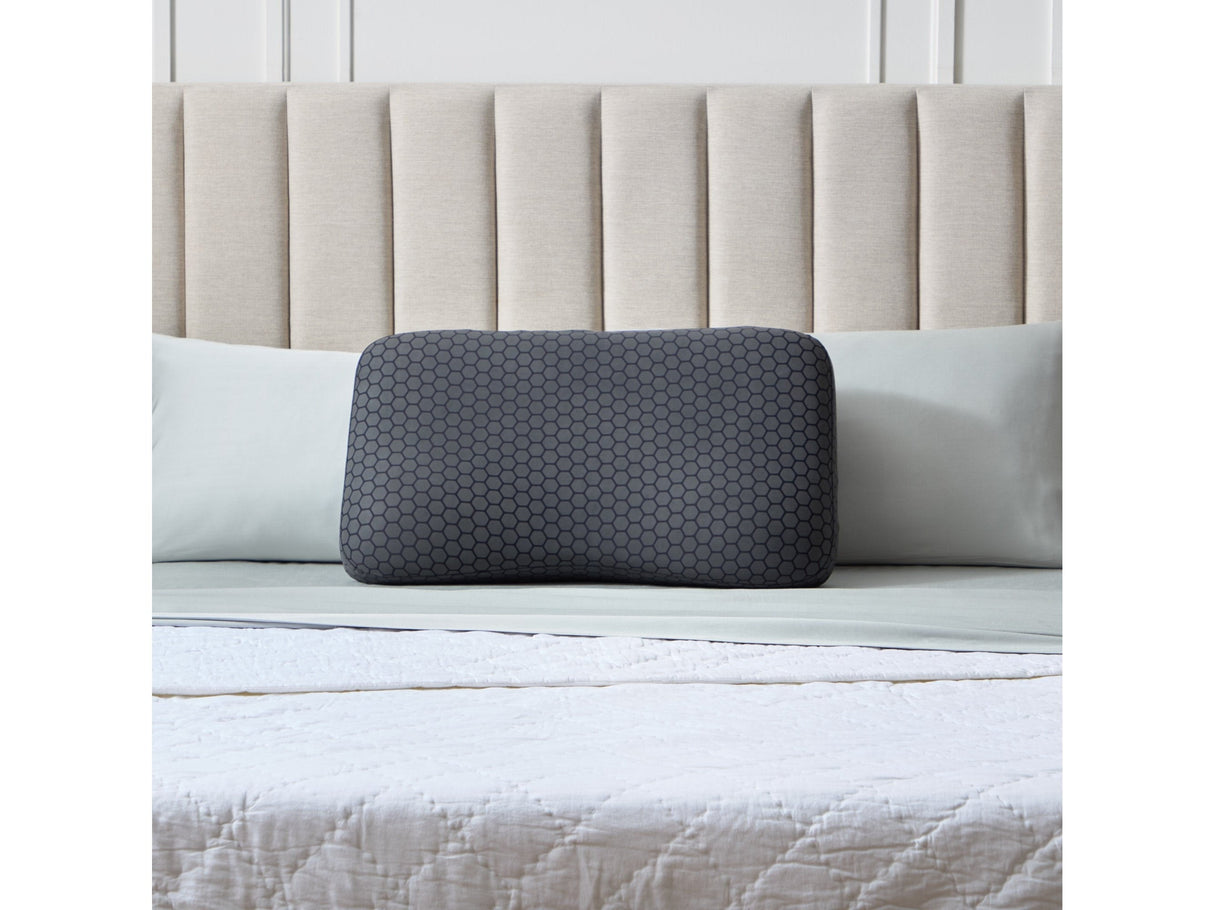 HexCurve Black Queen Pillow by Malouf at Eve Furniture