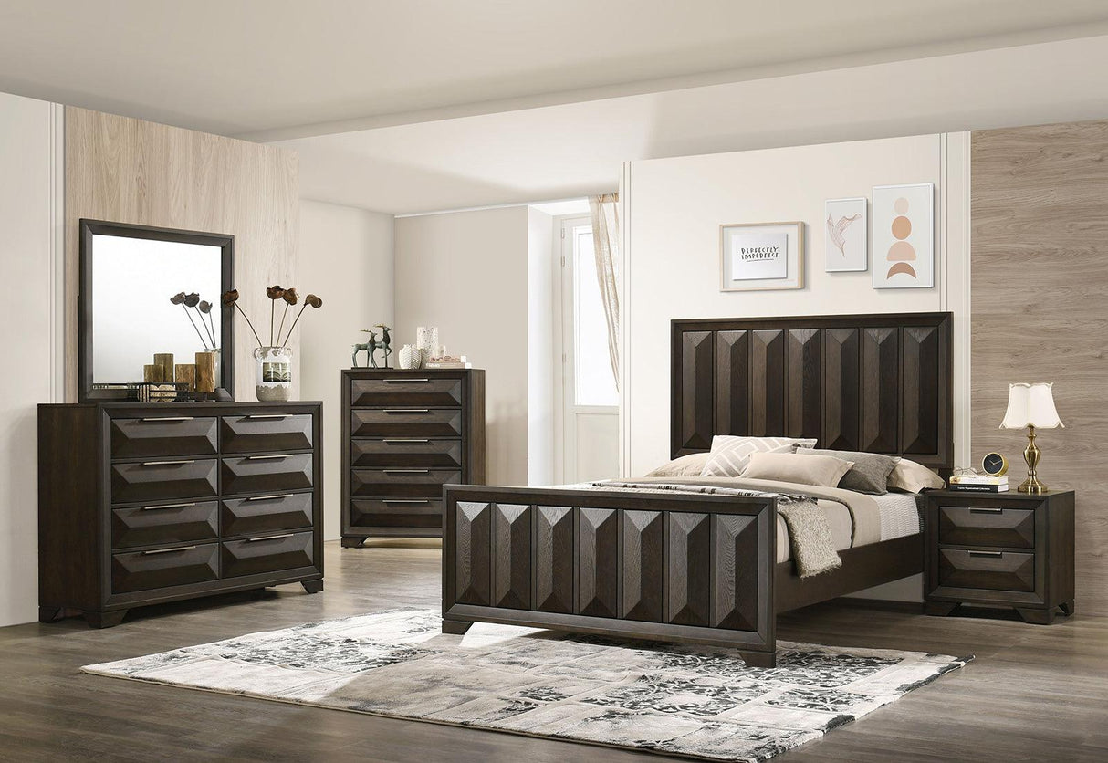 Hexham Espresso King Panel Bed by Furniture of America at Eve Furniture