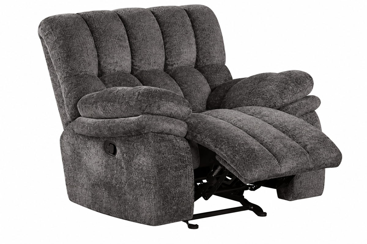 Hieronymus Dark Gray Manual Glider Recliner by Furniture of America at Eve Furniture