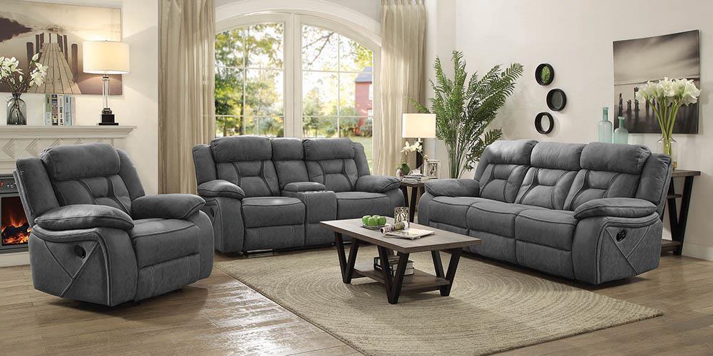 Higgins Gray 3-Piece Upholstered Tufted Living Room Set by Coaster at Eve Furniture