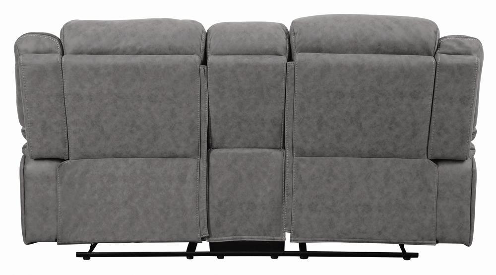 Higgins Gray Pillow Top Arm Motion Loveseat with Console by Coaster at Eve Furniture