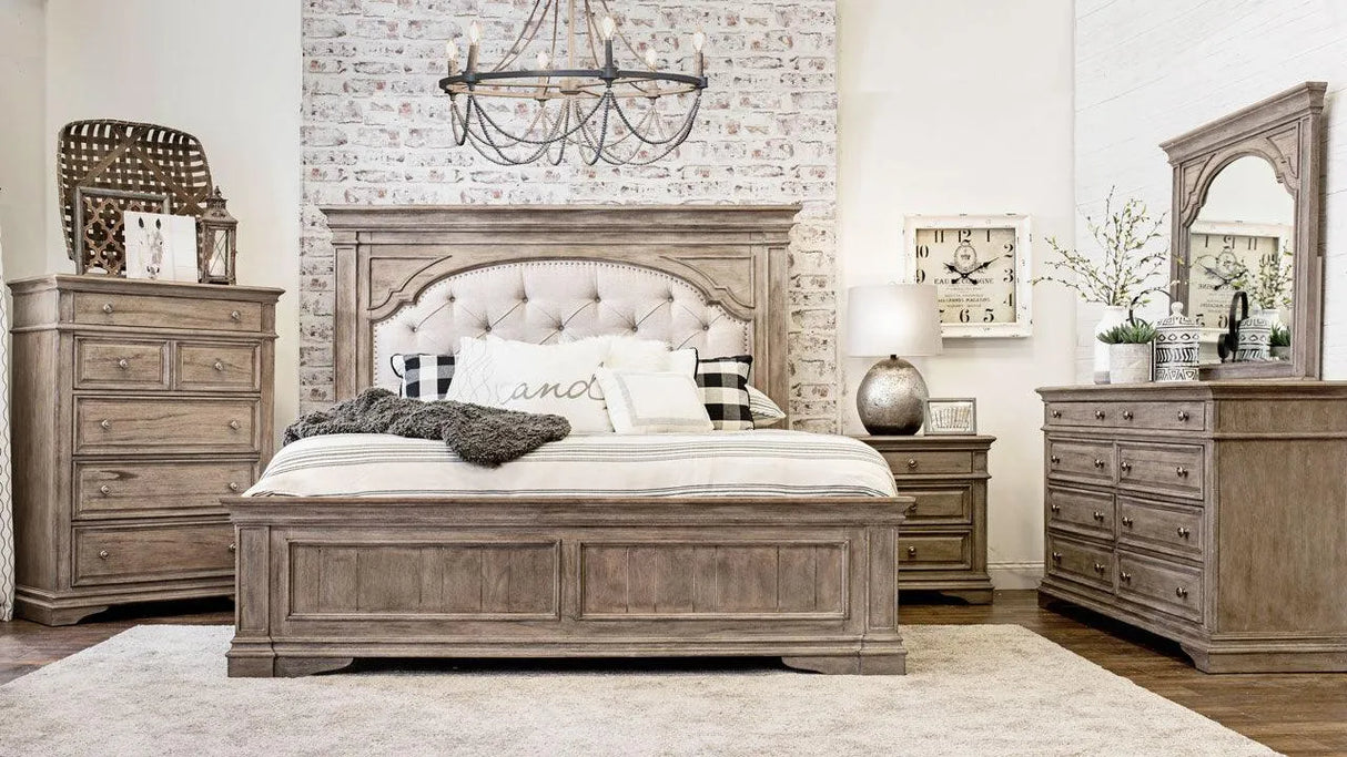 Highland Park King Bed, Waxed Driftwood by Steve Silver at Eve Furniture