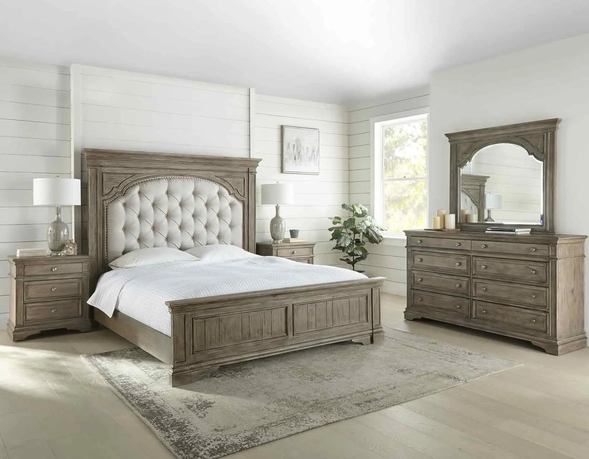 Highland Park Queen Bed, Waxed Driftwood by Steve Silver at Eve Furniture