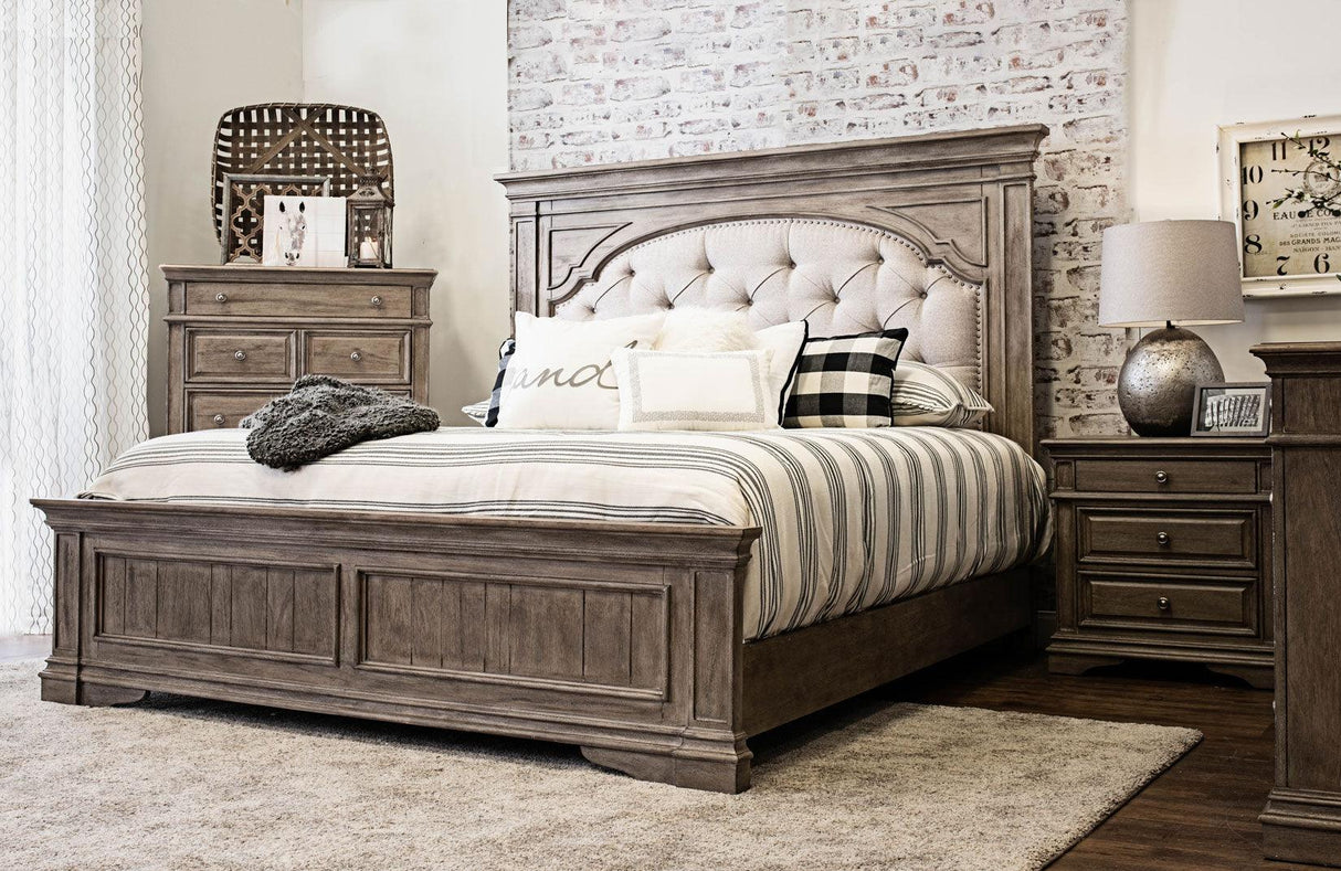 Highland Park Tan 4-Piece Queen Bedroom Set by Steve Silver at Eve Furniture