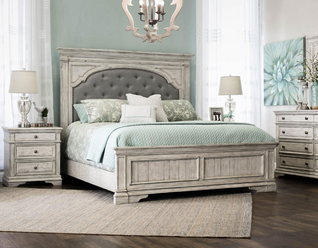 Highland Park Queen Bed, Cathedral White by Steve Silver at Eve Furniture