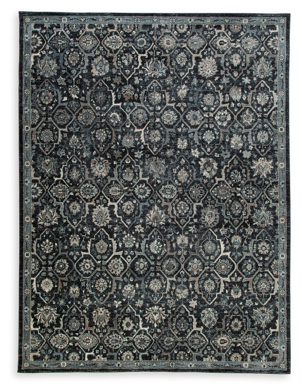 Hilcott Blue/Cream/Brown Large Rug by Ashley at Eve Furniture