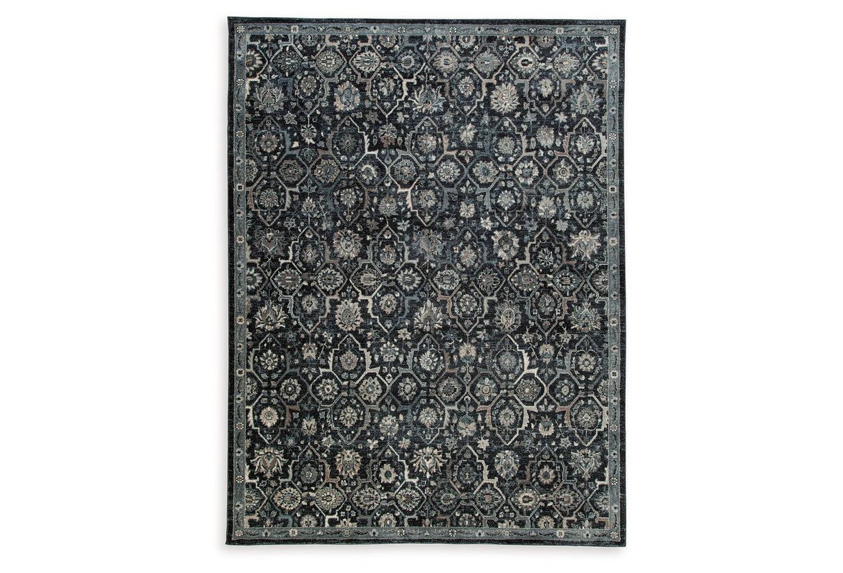 Hilcott Blue/Cream/Brown Large Rug by Ashley at Eve Furniture