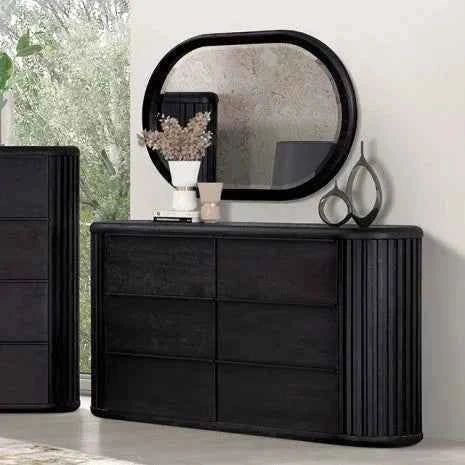 Hildesheim Black Panel 5-Piece Queen Bedroom Set by Furniture of America at Eve Furniture