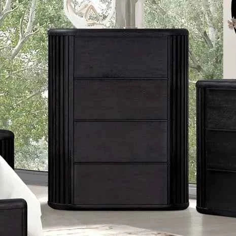 Hildesheim Black Panel 5-Piece Queen Bedroom Set (N2) by Furniture of America at Eve Furniture