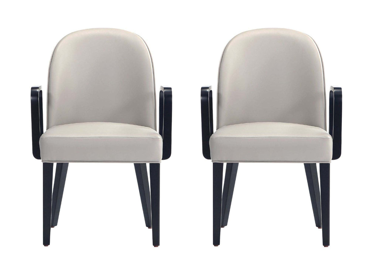 Hillman Dining Arm Chair (set of 2) in Light Grey by Manhattan Comfort at Eve Furniture