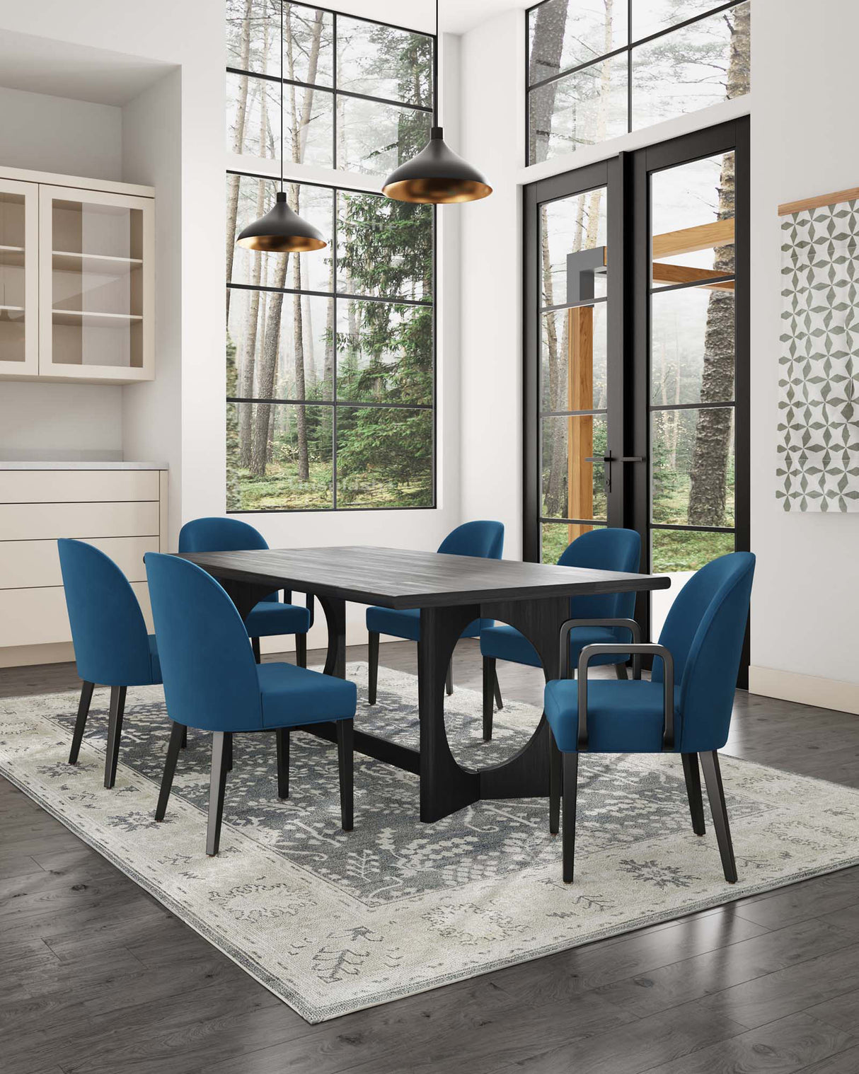 Hillman Dining Side and Arm Chairs in Light Blue (set of 6) by Manhattan Comfort at Eve Furniture