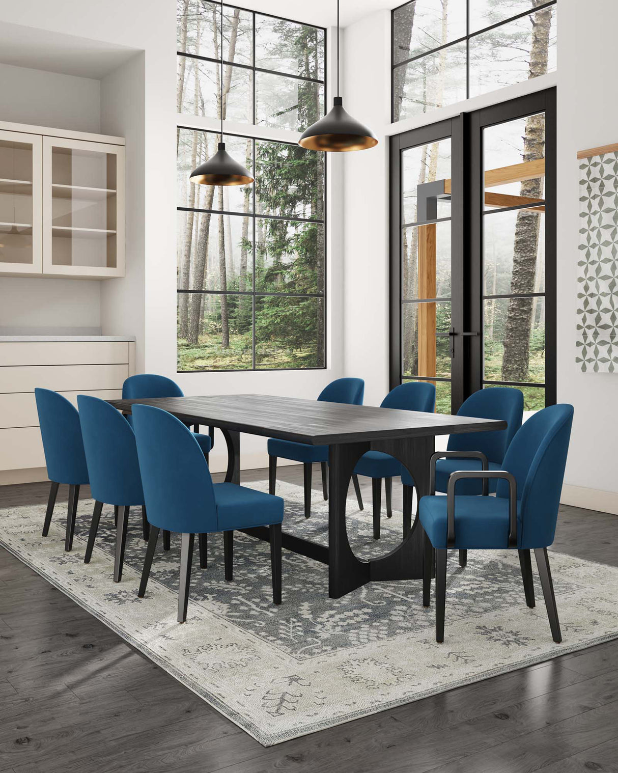 Hillman Dining Side and Arm Chairs in Light Blue - Set of 8 by Manhattan Comfort at Eve Furniture