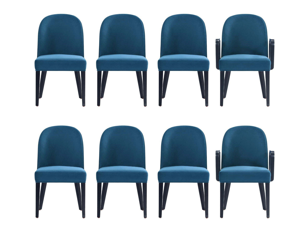 Hillman Dining Side and Arm Chairs in Light Blue - Set of 8 by Manhattan Comfort at Eve Furniture