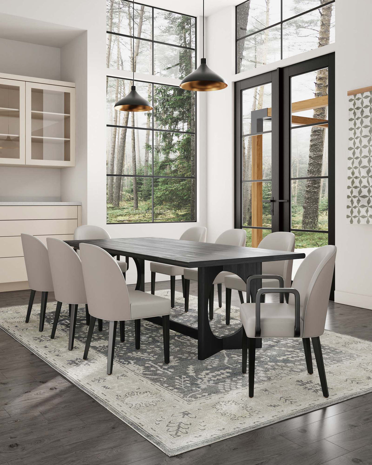 Hillman Dining Side and Arm Chairs in Light Grey - Set of 8 by Manhattan Comfort at Eve Furniture