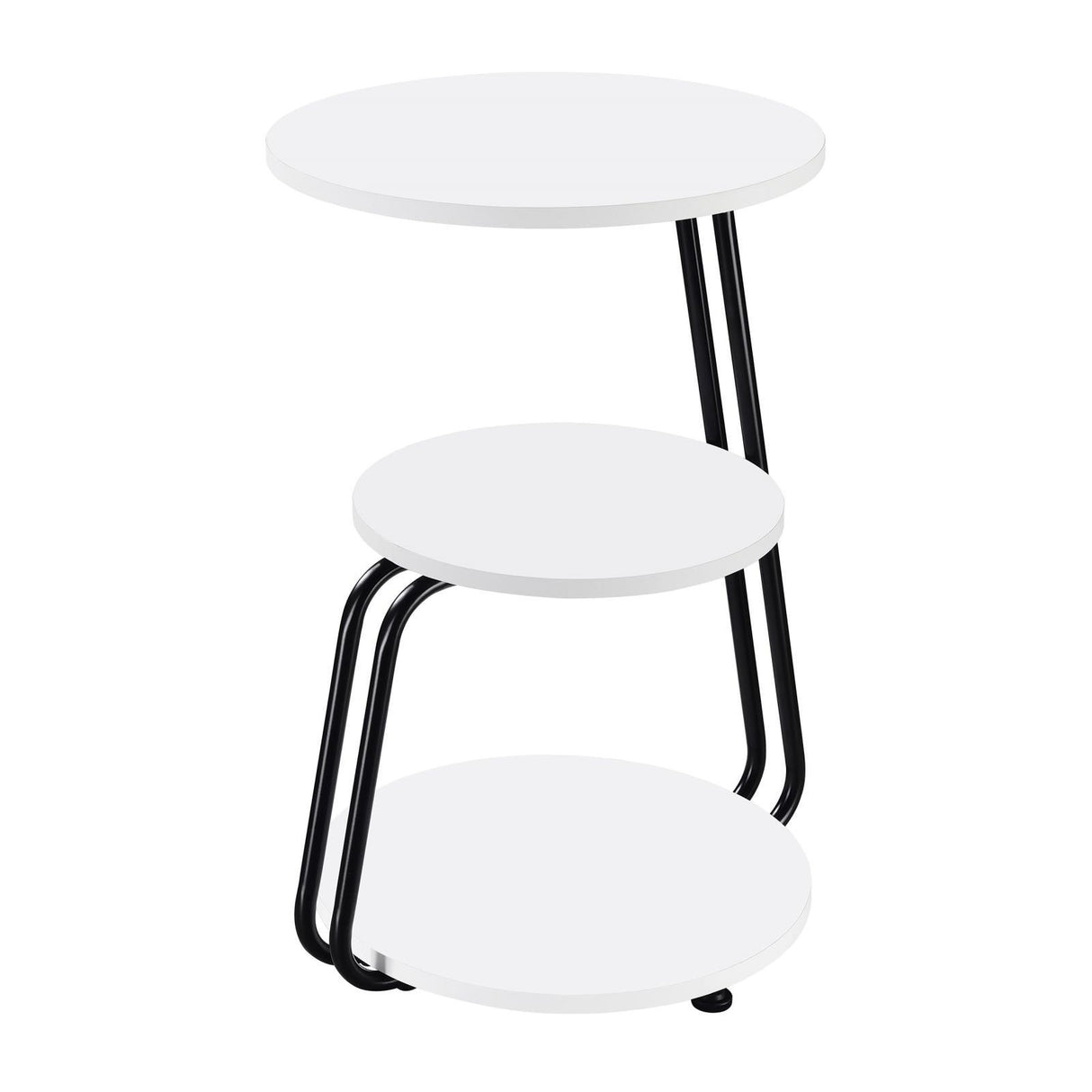Hilly White and Black 3-tier Round Side Table by Coaster at Eve Furniture
