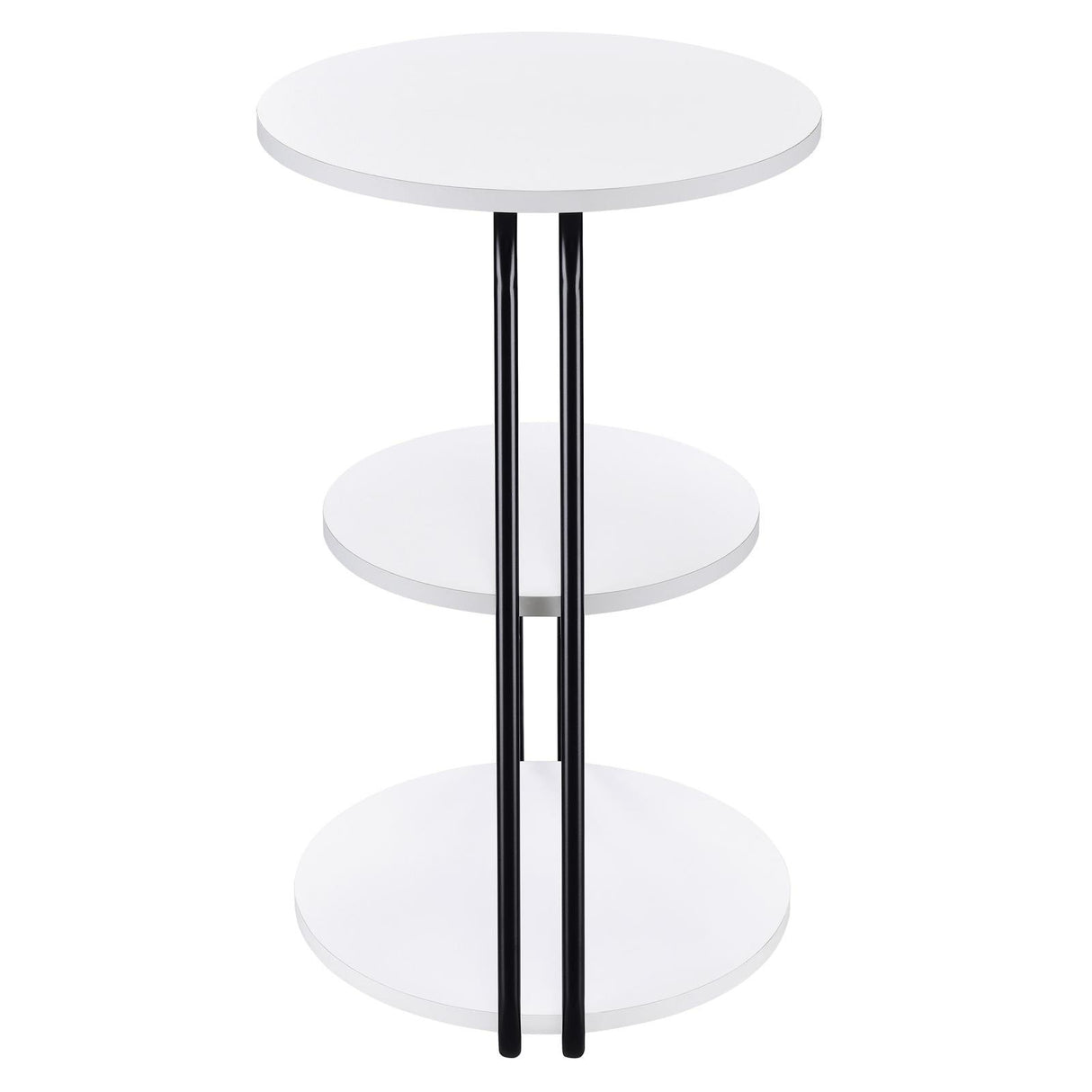 Hilly White and Black 3-tier Round Side Table by Coaster at Eve Furniture