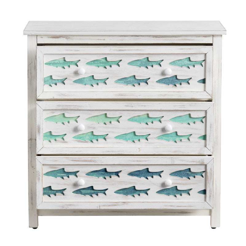 Hilton Head White/Blue Chest by Crestview at Eve Furniture