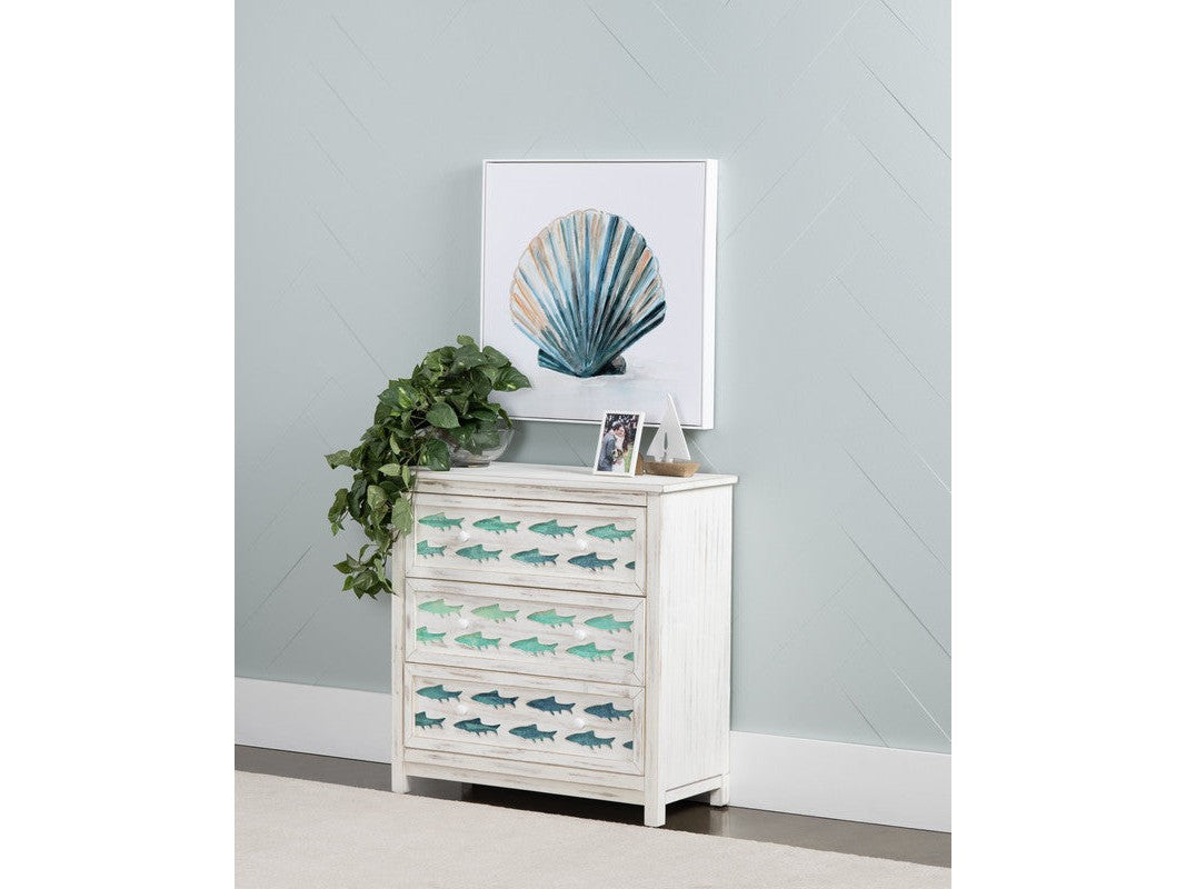 Hilton Head White/Blue Chest by Crestview at Eve Furniture