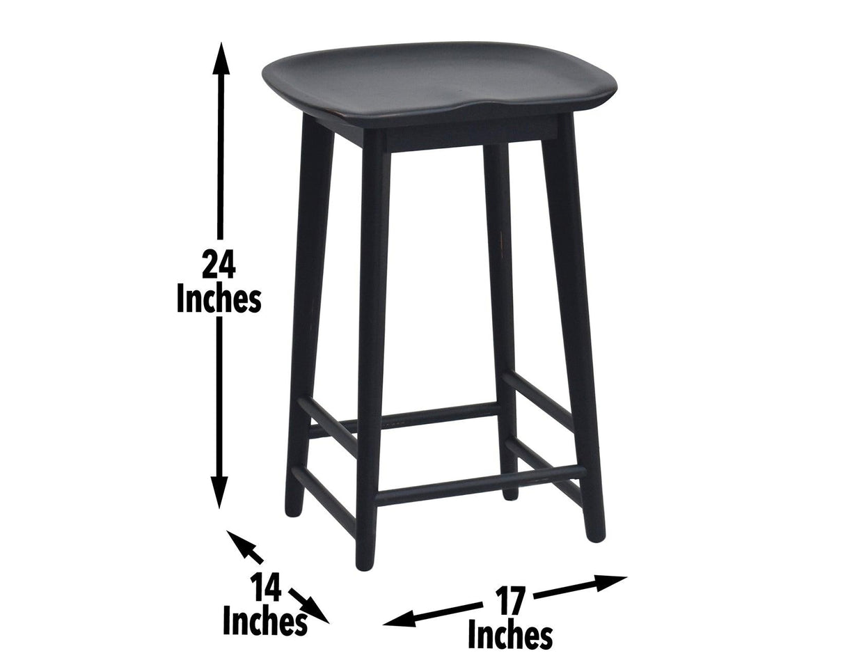 Hilton 24″ Backless Counter Stool, Black by Steve Silver at Eve Furniture