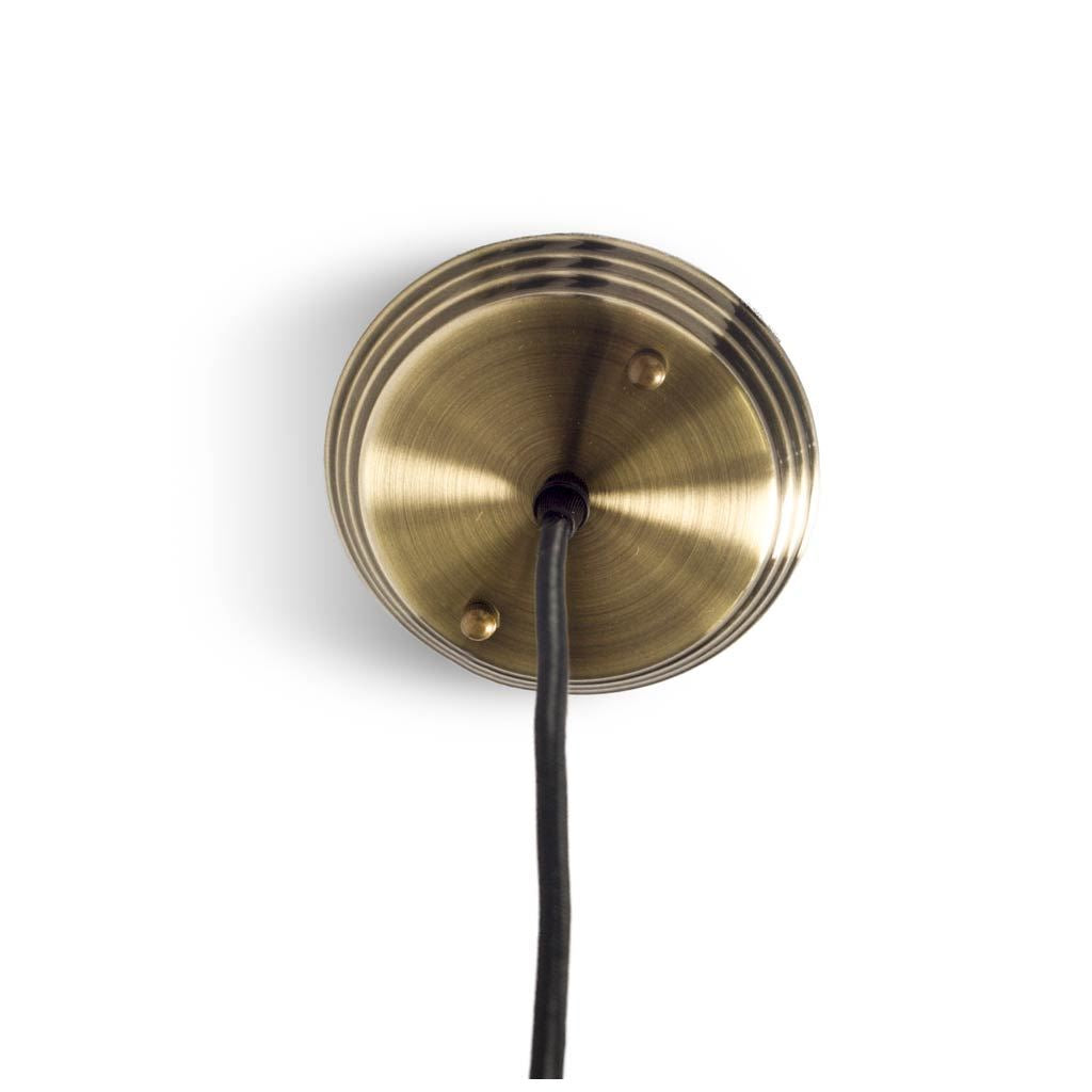 Hines I Antiqued-Brass Metal Cage Pendant Light by Mercana at Eve Furniture
