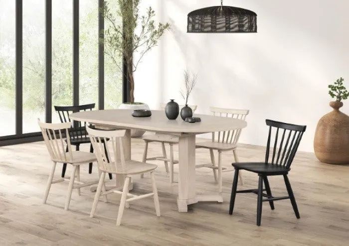 Hines White Oak 7-Piece Dining Table Set by Furniture of America at Eve Furniture