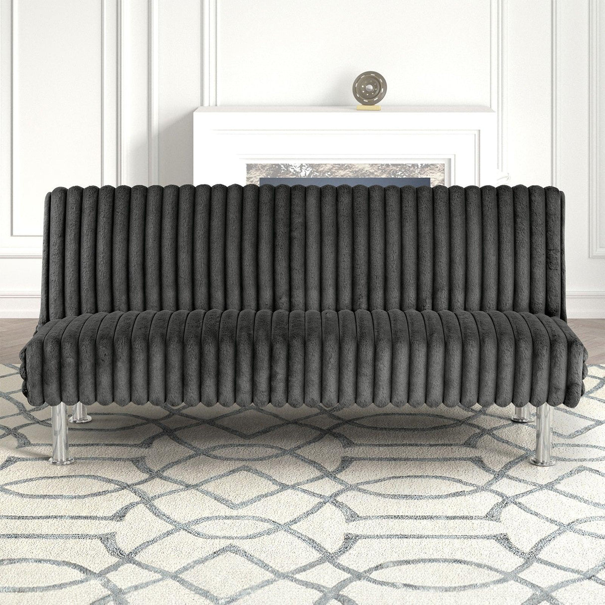Hinwil Charcoal Futon Sofa Bed by Furniture of America at Eve Furniture